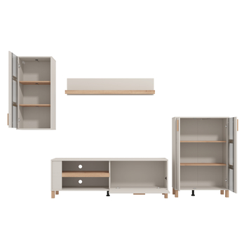 Obývacia stena SAICHIRO kašmírová/dub artisan 2