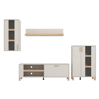 Obývacia stena SAICHIRO kašmírová/dub artisan 3