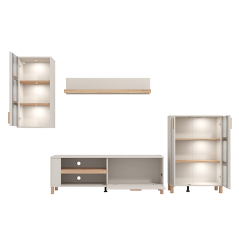 Obývacia stena SAICHIRO kašmírová/dub artisan 5