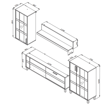Obývacia stena SAICHIRO kašmírová/dub artisan 9