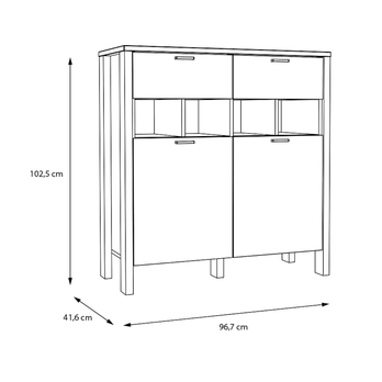 Komoda SAITAMA I dub mauvella/sivá 6