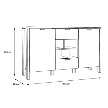 Komoda SAITAMA II dub mauvella/sivá 6