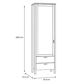 Vitrína SAITAMA L/R dub mauvella/sivá 5