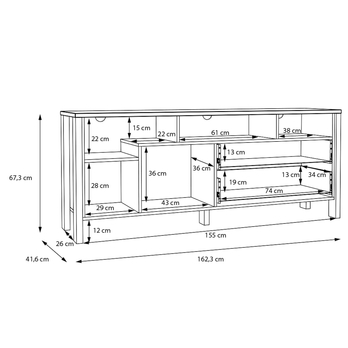 TV komoda SAITAMA R dub mauvella/sivá 4