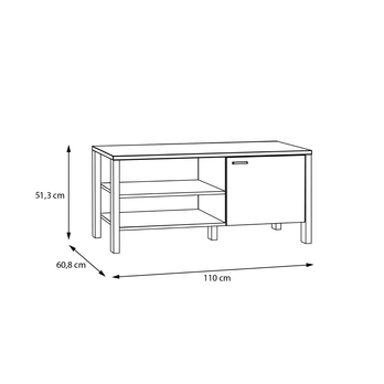Konferenčný stolík SAITAMA dub mauvella/sivá 6