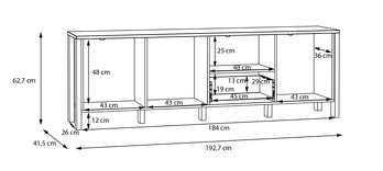 TV komoda SAITAMA dub mauvella/sivá 3