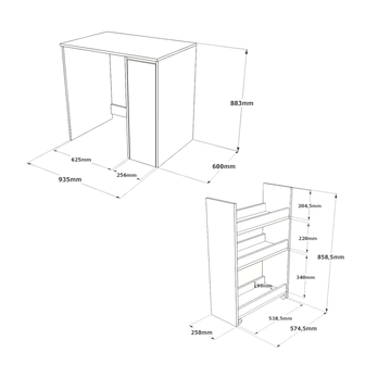 Skrinka nad práčku SAL II biela 5