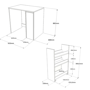 Skrinka nad práčku SAL II biela/orech 5