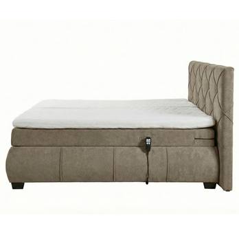 Polohovacia posteľ s matracom a topperom SALENA hnedosivá, 160x200 cm 4