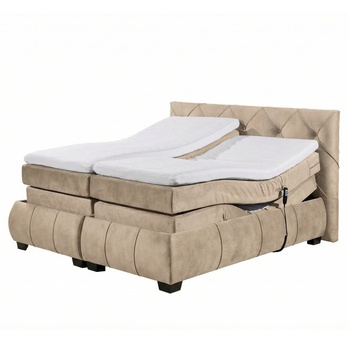 Polohovacia posteľ s matracom a topperom SALENA béžová, 160x200 cm 2