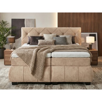 Polohovacia posteľ s matracom a topperom SALENA béžová, 160x200 cm 5