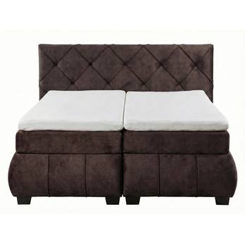 Polohovacia posteľ s matracom a topperom SALENA tmavohnedá, 160x200 cm 3