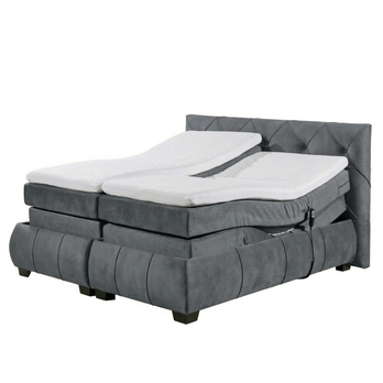 Polohovacia posteľ s matracom a topperom SALENA sivá, 160x200 cm 2