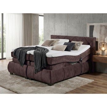 Polohovacia posteľ s matracom a topperom SALENA gaštanová, 160x200 cm 6