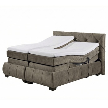 Polohovacia posteľ s matracom a topperom SALENA hnedosivá, 180x200 cm 2