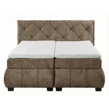 Polohovacia posteľ s matracom a topperom SALENA hnedosivá, 180x200 cm 3