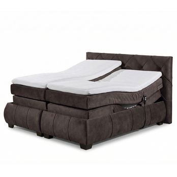 Polohovacia posteľ s matracom a topperom SALENA tmavohnedá, 180x200 cm 2