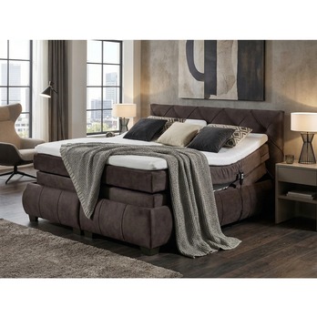 Polohovacia posteľ s matracom a topperom SALENA tmavohnedá, 180x200 cm 6