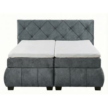 Polohovacia posteľ s matracom a topperom SALENA sivá, 180x200 cm 3