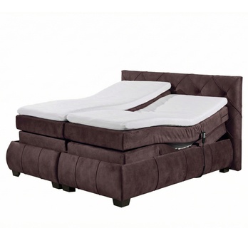 Polohovacia posteľ s matracom a topperom SALENA gaštanová, 180x200 cm 2