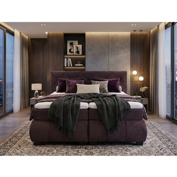 Polohovacia posteľ s matracom a topperom SALENA gaštanová, 180x200 cm 5