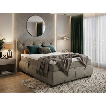 Polohovacia posteľ s matracom a topperom SALENA hnedosivá, 120x200 cm 1