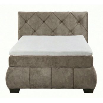 Polohovacia posteľ s matracom a topperom SALENA hnedosivá, 120x200 cm 3