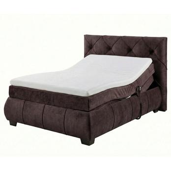Polohovacia posteľ s matracom a topperom SALENA tmavohnedá, 120x200 cm 2