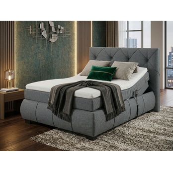 Polohovacia posteľ s matracom a topperom SALENA sivá, 120x200 cm 5