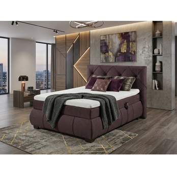 Polohovacia posteľ s matracom a topperom SALENA gaštanová, 120x200 cm 1