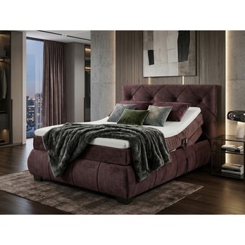 Polohovacia posteľ s matracom a topperom SALENA gaštanová, 120x200 cm 5