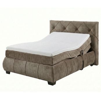 Polohovacia posteľ s matracom a topperom SALENA hnedosivá, 120x200 cm 2