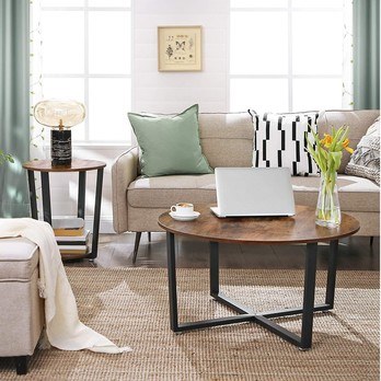 Prístavný stolík SALO čierna/hnedá 1