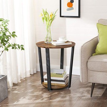 Prístavný stolík SALO čierna/hnedá 2