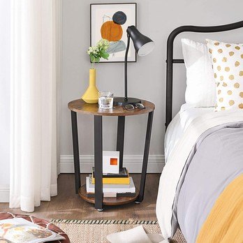 Prístavný stolík SALO čierna/hnedá 3