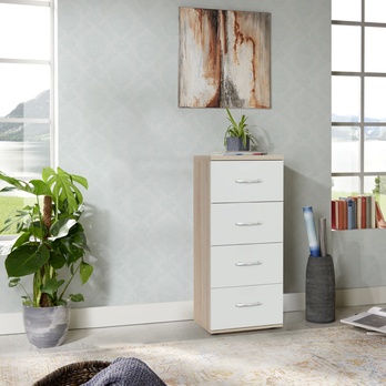 Komoda SALVA 2 biela/dub sonoma 1