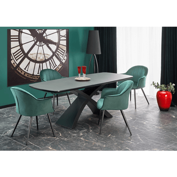 Jedálenský stôl SALVISTRU tmavosivá/čierna 6