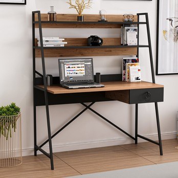 Písací stôl s regálom SAMBA čierna/dub 3