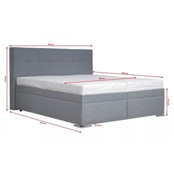 Posteľ boxspring SAMBA sivá 5