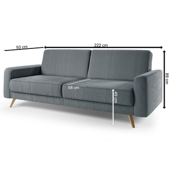 Pohovka SAMSO II sivomodrá 2