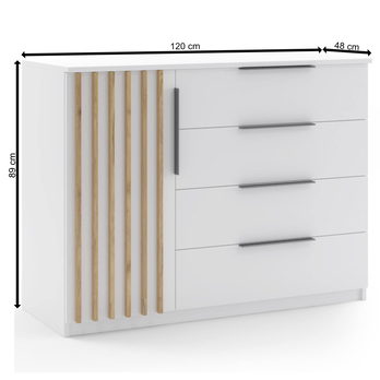 Komoda SAMSON dub craft/biela 2