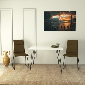 Jedálenský stôl SANDALF 2 biela/čierna 1