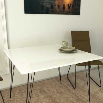 Jedálenský stôl SANDALF 2 biela/čierna 3