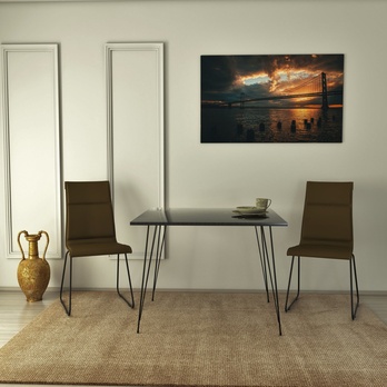 Jedálenský stôl SANDALF 2 čierny mramor/čierna 1