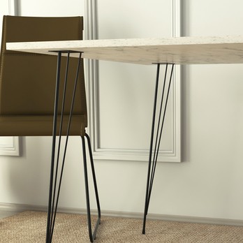 Jedálenský stôl SANDALF 2 biely mramor/čierna 4