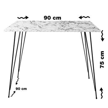 Jedálenský stôl SANDALF 2 biely mramor/čierna 5
