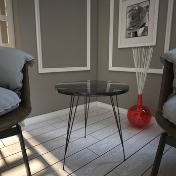 Prístavný stolík SANDALF čierny mramor/čierna 1