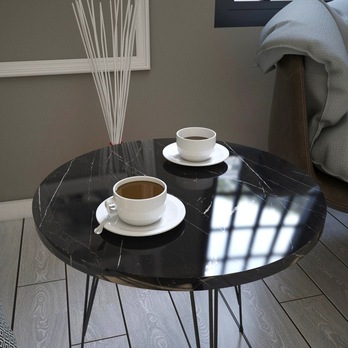 Prístavný stolík SANDALF čierny mramor/čierna 3