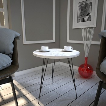 Prístavný stolík SANDALF biely mramor/čierna 5