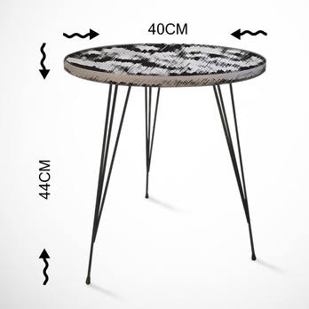 Prístavný stolík SANDALF biely mramor/čierna 6